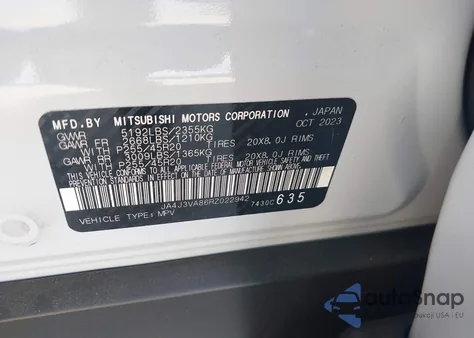 2024 Mitsubishi Outlander Se Black Edition S-Awc from USA, damaged, VIN JA4J3VA86RZ022942